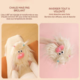 Bouillotte 350ml 22x16cm poupée peluche mignonnes de dessin  animé remplissant la bouteille d'eau chaude hiver chauffe-mains blanc