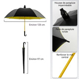 Parapluie Parapluie 8 baleines 125X97cm avec auvent élargi cadre renforcé conception de couverture imperméable solide et durable
