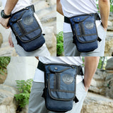 Sac de jambe 15x8x29cm sacoche de jambe avec poche principale 2 poches secondaires et poches avant multifonctionnel sac de taille