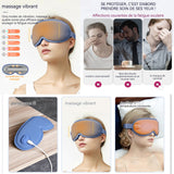 Masque pour les yeux 3D en mousse à mémoire avec compresse chaude et massage rechargeable réglable massage des yeux se détendre