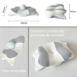 Oreiller de voyage Mousse à mémoire de forme Rebondissement lent Doux pour la peau Respirant Résistant à l'abrasion Coussin de Nuque
