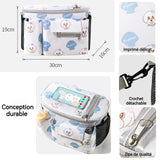 Sac à langer 30x16x19cm sac de rangement extérieur pour poussette pour enfants peut être porté sur une épaule ou à la main blanc