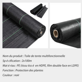 Toile de paillage tissu imperméable résistant à l'herbe pour verger de jardin 2x100m PE tissu résistant à l'herbe polyvalent noir