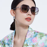 Mode lunettes de soleil polarisées dames polygone grand cadre pare-soleil lunettes de protection lunettes de soleil décontractées