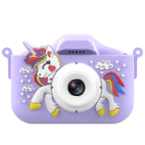 Appareil photo pour enfants jeu de puzzle 96Mpx carte 32Go lecteur de cartes double caméra avant et arrière enregistrement vidéo