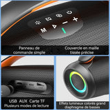 Enceinte 27 cm 50 W Qualité sonore Hi-Fi sans perte 3,5 heures d'autonomie Son puissant et éclairage RVB coloré Enceinte bluetooth