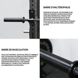 Barre d'haltères 120cm 2.8cm structure à pression droite barre d'haltérophilie à double roulement chrome galvanisé 300LB noir