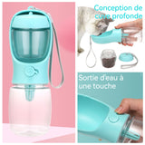 Bouteille d'eau 550 ml avec récipient alimentaire pour une utilisation en extérieur Gobelet d'eau portable pour chat et chien