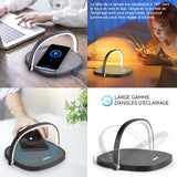 Chargeur sans fil rapide 10w avec veilleuse chargeur induction USB compatible multifonctionnel lampe chevet compact et portable