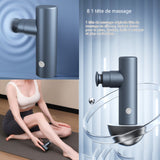 Pistolet de massage 13,5x9x4,5cm mini pistolet de massage musculaire 9 types de têtes de massage 4 niveaux de réglage palper-rouler