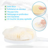 Brosse de bain 35x27x8cm en forme de U arrière à long manche pour douche épurateur de dos incurvé pour personnes âgées handicapées