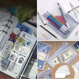Dossiers A6 12PCS papeterie rangement 6 trous dossier d'archives dossier transparent peut être clipsé dans un cahier documents