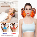 Masseur cervical 3 vitesses 21x31cm coussin de massage électrique multifonction pour la nuque objet de relaxation idéal pour masser