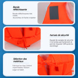 Gilet de sauvetage tissu oxford imperméable flottabilité supérieure à 7,5 kg sifflet au col conception de bande réfléchissante