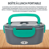 Lunch Box chauffante electrique 24x10.8x17cm boîte Isotherme repas chaud pour voiture camion bureau travail acier inoxydable