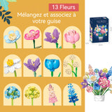 Kit de construction de bouquet de fleur 880PCS construction de fleurs kit de construction de fleurs blocs de construction fleur