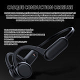 Casque conduction osseuse IPX8 noir bluetooth 5.3 étanche avec mémoire 32GB ecouteurs bluetooth sans fil casque bluetooth sans fil