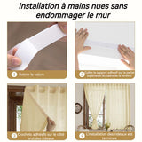 Rideau en tulle 70x125cm aucun poinçonnage requis rideau gaze abricot esthétique étude/balcon/salle manger rideau translucides