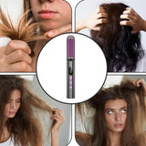 Mini brosse lissante pour cheveux sans fil 45W 9600 mAh portable avec affichage numérique 12 réglages température fers à lisser