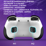 Manette de jeu 6-15 heures d'utilisation continue 8 mètres distance de transmission ontrôleur jeu vibration deux moteurs contrôleur