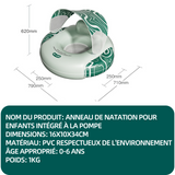 Anneau de natation 16x10x34cm anneau natation gonflable siège gonflable pour enfants pompe à anneau monobloc siège enfants cercle