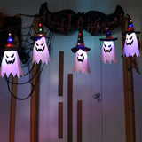 Guirlande lumineuse LED en tissu pour Halloween, lumières décoratives, arrangement de vacances, lanternes, rideau fantôme