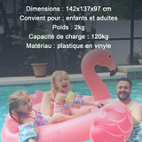Anneau de natation 142x137x97cm bouée flamant rose a chevaucher pour adultes et enfants flotteur de natation pour fêtes de piscine
