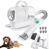 Tondeuse chien 7 en 1 39x31.5x17.5cm aspirateur poil de chien avec 6 peignes de limitation tondeuse pour chien avec aspirateur