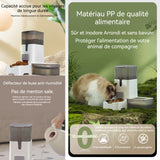 Distributeur croquettes chat 2-en-1 3,5L + 2,5L avec bol en acier inoxydable Distributeur D'aliment Deux modes de montage gris