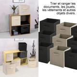 Boîte de rangement 12PCS 27x27x27cm blanc et gris pliable boite rangement boîte rangement de fichiers boite rangement vetement