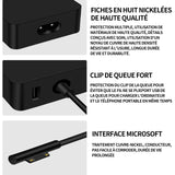 Chargeur 102W 15V 4A chargeur secteur chargeur surface pro compatible avec surface book123 surface pro4567x câble de chargeur 1.8m