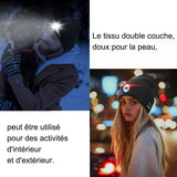 Bonnet bluetooth v5.0 bonnet lampe frontale avec lumière 6 led usb bonnet technique homme femme beanie musique convient à sports