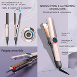 Lisseur Cheveux 2-en-1 multi-températures sélectionnables Fer a Boucler à chauffage rapide portable Boucleur avec grand écran LCD