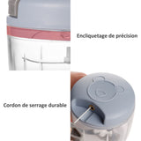 Hachoir 900ml mini hachoir manuel avec lame inoxydable pour écraser une variété d'accessoires cuisine multifonctionnel melangeur