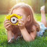 Appareil photo enfant 96Mpx carte 64Go lecteur de cartes double caméra avant et arrière enregistrement vidéo divers filtres jaune