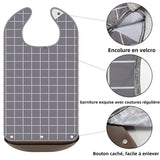 Bavoirs adultes 72x35cm pour manger bavoirs pour adultes bavoir adulte pliable lavable protecteurs de vêtements en tissu éponge gris