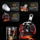 Carafe tête de mort crâne 700ml et 6 verres à whisky 75ml carafe à whisky verre à vin pour cadeau de saint-valentin et fête pères