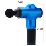 Pistolet de massage électrique pour fascia pistolet de massage portatif livré avec 4 têtes interchangeables et 6 intensités bleu