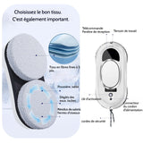 Nettoyeur Vitre Magnétique 5600pa comprend 10 lingettes nettoyantes blanche double roue rotative Installation simple Facile utiliser