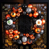 Couronne d'Halloween à suspendre à la porte 35*35*9cm Design d'araignée Suspension festive Convient à la décoration d'Halloween
