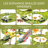 ircuit voiture enfant 140pcs voiture à chenilles pour enfants DIY pont paradisiaque du train dinosaure avec accessoires riches