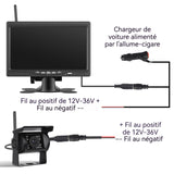 Caméra de recul-2PCS Écran HD sans fil de 7pouces Double entrée vidéo Caméra étanche et anti-choc Compatible avec différents modèles