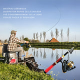 anne à péche 1.7m canne à pêche télescopique roadrunner canne à pêche portable equipement de pêche complet rouge canne a peche