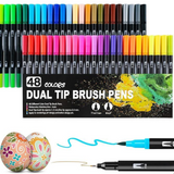Feutres 48 couleurs double tête convient aux enfants et aux adultes cadeau de vacances stylo aquarelle lavable feutres coloriage