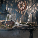 Ornement Halloween Sirène Squelette 80CM   Design pliable Décoration de scène d'horreur  Convient à la décoration d'Halloween