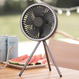 Ventilateur de camping en plein air tente portable chargement usb suspendu ventilateur extérieur de trépied de camping vertical