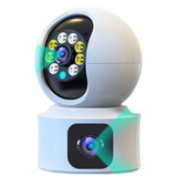 caméra surveillance à double 200w wifi 360 degrés audio bidirectionnel vision nocturne caméra de surveillance intérieure caméra