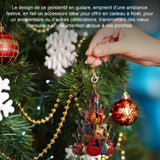 Ornement de guitare 8,89cm ornements décoratifs décoration noël plastique ornements personnalisés cadeaux de vacances accessoires
