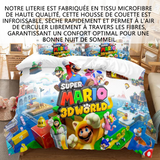 Housse de couette mario ensemble de literie basique trois pièces 140x200cm pour lit 2 personnes parure de lit 3D doux pour la peau