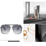 Lunettes de soleil Lunettes de soleil carrées à bords coupés Matière PC Lunettes de soleil en métal Lunettes de soleil carrées